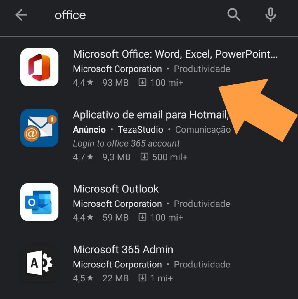 Instalação do Office 365 em dispositivos móveis (Android e iOS) – ATI