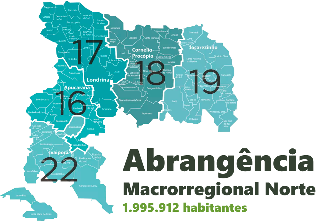 Abrange toda a Macrorregional Norte, que possui 1.995.912 habitantes