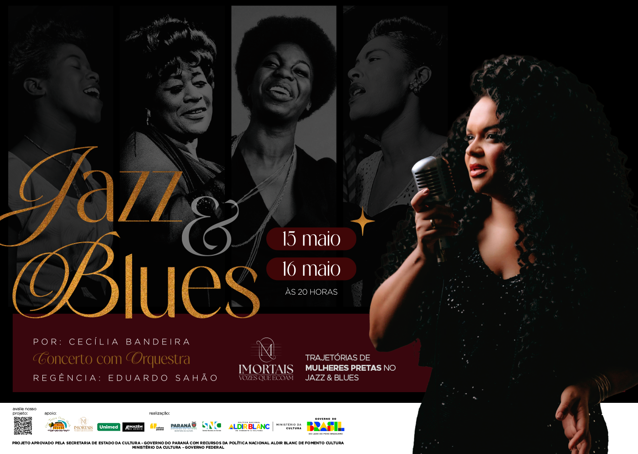 Concerto “Imortais: Vozes que Ecoam” celebra legado de mulheres negras no jazz e blues em Londrina