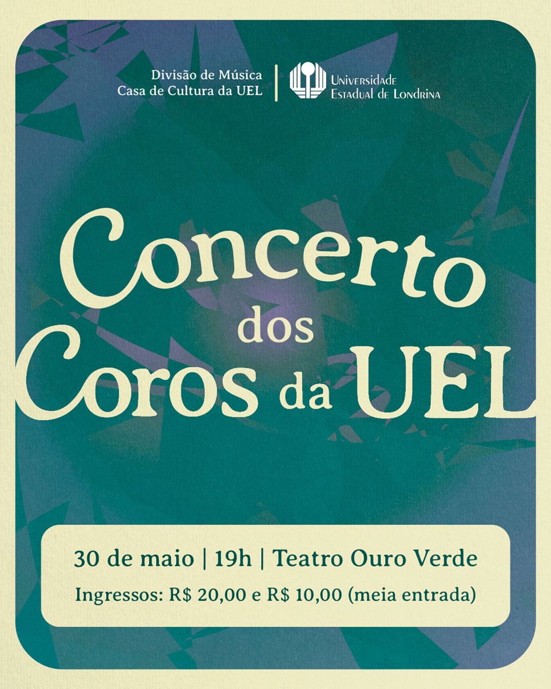 Coros da UEL apresentam concerto especial no Teatro Ouro Verde