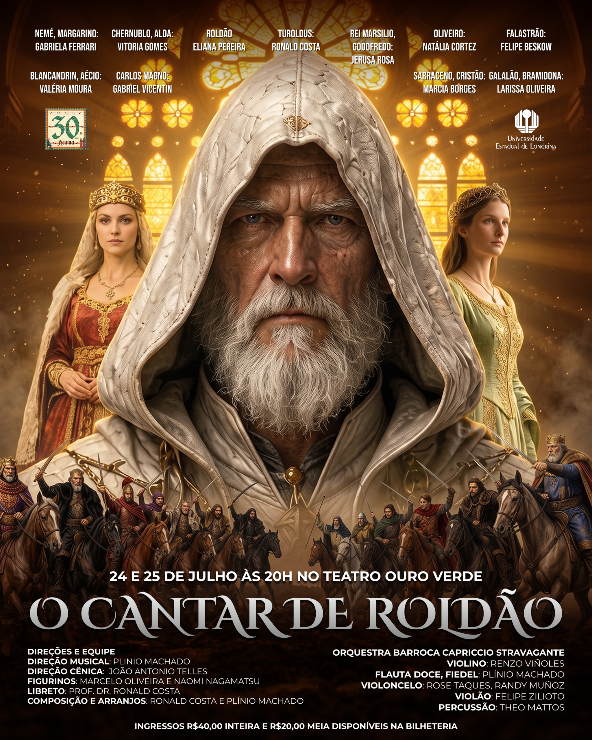 Música barroca e tradição épica marcam o espetáculo “O Cantar de Roldão”