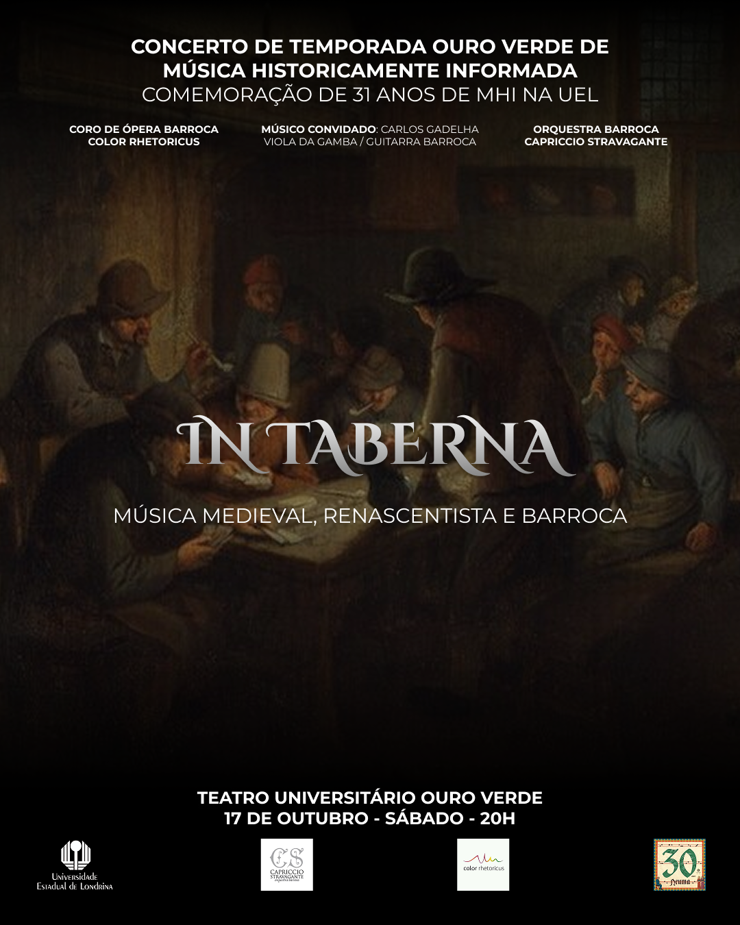 Concerto “In Taberna” celebra 31 anos da Música Historicamente Informada na UEL